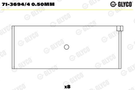 Підшипник шатуна (к-кт) Glyco 71-3694/4 0.50MM