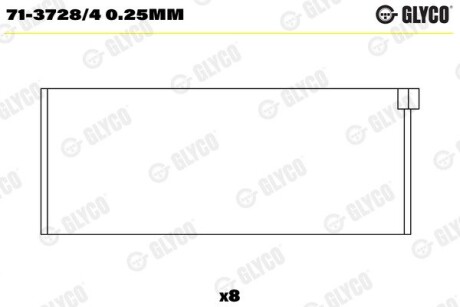 Подшипник шатуна (к-кт) Glyco 71-3728/4 0.25MM