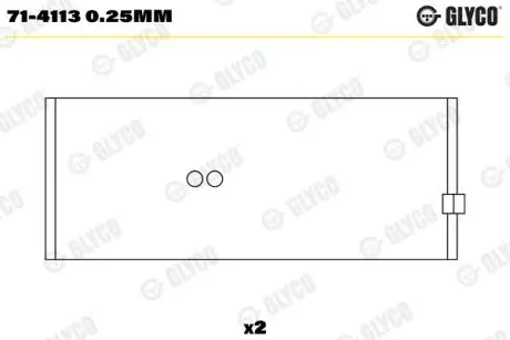 Вкладыши шатунные (1 шея)). RVI MIDR 06.35.40 Glyco 71-4113 0.25MM