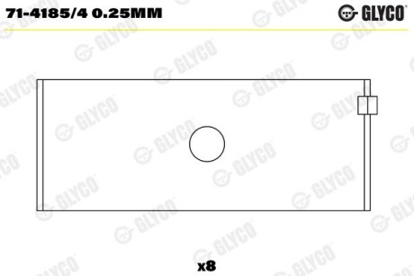 Підшипник шатуна (к-кт) Glyco 71-4185/4 0.25MM