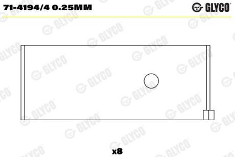 Вкладыши шатунные Glyco 71-4194/4 0.25MM (фото 1)