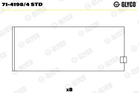 Вкладиші шатунні, комплект (STD) CITROEN C25, CX I, CX II, PEUGEOT J5 2.5D 04.83-03.94 Glyco 7141984STD