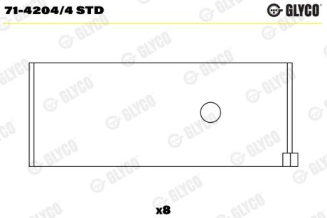 Вкладиш шатунний Glyco 71-4204/4 STD