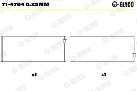 Підшипник ковзання Glyco 71-4784 0.25MM