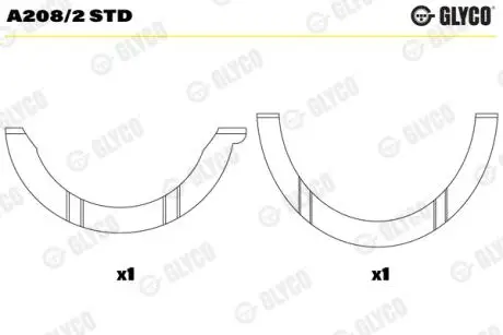 Опора коленвала Glyco A2082STD