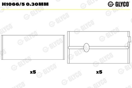 Вкладыш коленвала Glyco H10665