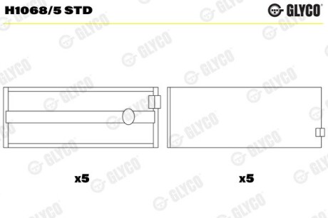 Підшипник колінвалу Glyco H10685STD