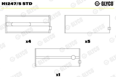 Підшипник колінвалу Glyco H12475STD