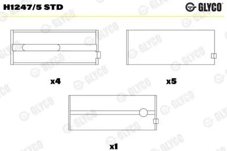 Подшипник коленвала Glyco H12475STD
