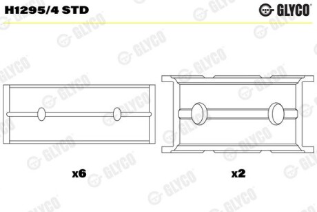 Підшипник колінвалу Glyco H12954STD