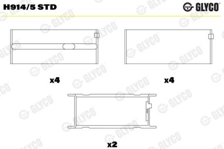Підшипник колінвалу Glyco H9145STD