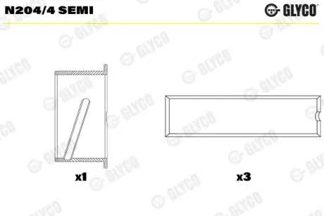 Подшипник распредвала Glyco N2044SEMI