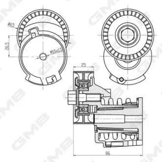 Натяжитель ремня генератора VW Caddy III 1.2TSI 10-15, 63/77kw (+AC) GMB GAT20970