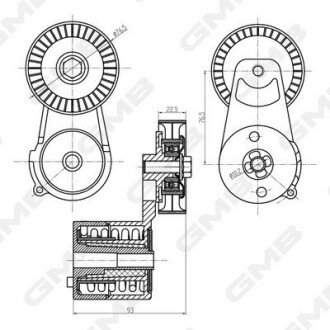 Натяжитель ремня генератора Opel Astra G/H/Combo/Corsa C/Meriva 1.4-1.8 98-09 GMB GAT20990