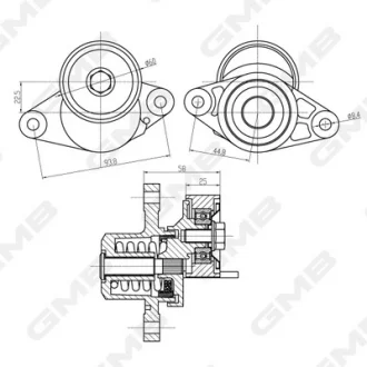 Фото 1 - dacia ролик+ натягувач dacia logan 1.6 04- GMB GAT21000 DACIA Ролик+ натягувач DACIA LOGAN 1.6 04- GMB GAT21000 (фото 1)