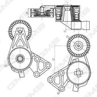 Натяжитель ремня генератора VW T5 2.0 03-/Caddy III 1.6/2.0 BiFuel/EcoFuel 04-15 (70x24) GMB GAT21030