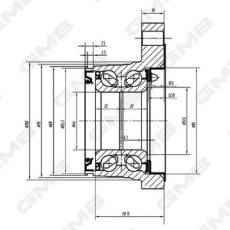 Ступица колеса заднего Toyota Land Cruiser 3.0, 4.0 (03-) GMB GH22820M