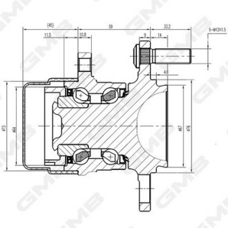 Підшипник маточини (задньої) Hyundai Elantra/Kia Cerato 1.6/1.8 CRDi 10- GMB GH34980T