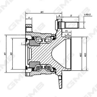FORD К-кт подшипника ступицы B-MAX, TOURNEO COURIER 12- GMB GH35010M
