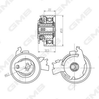 Натяжний ролик GMB GTB0040