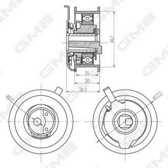 Натяжний ролик GMB GTB0270 (фото 1)