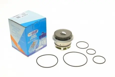 Помпа води VW LT 28-35/28-46 2.8TDI 116kw 01-06 (B/B) (5 лоп) (прямий зуб)) GRAF PA1011
