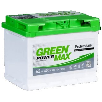 Акумулятор 62Ah-12v (242x175x190),L,EN600 GREEN POWER Max 000022380