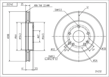 Диск тормозной /P/DB C(W202),E(W210) Hart 214232