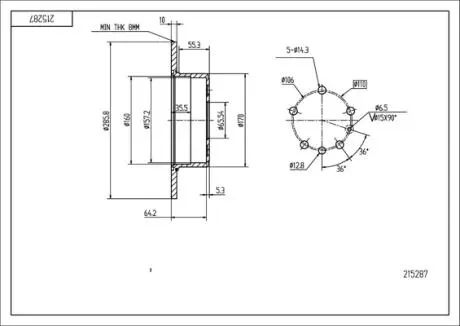 Диск тормозной /T/VECTRA 95- 286/10/8 Hart 215287