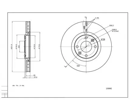 Диск тормозной /P/P308 1.6 07- Hart 230982