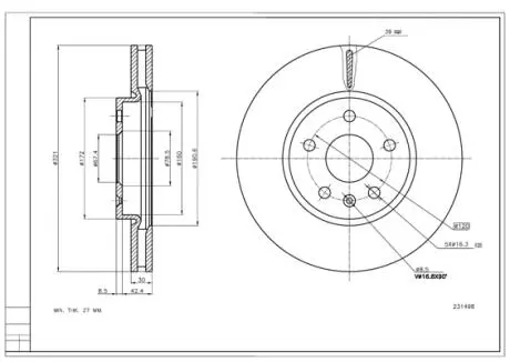 Диск тормозной /P/INSIGNIA 08- Hart 231498