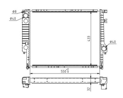 Радіатор двигуна BMW 3 (E30/E36), 5 (E34) 2.0-3.0i 83-> Hart 600 191