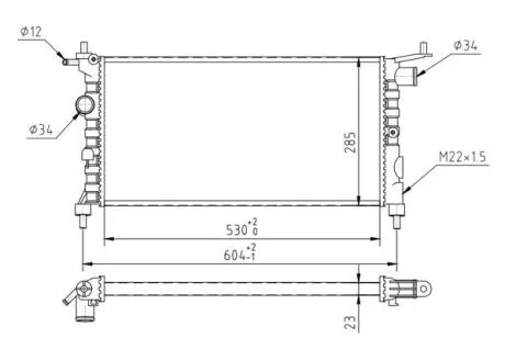 Радіатор двигуна Opel Combo 1.2/1.4 (94-01) Hart 600 268