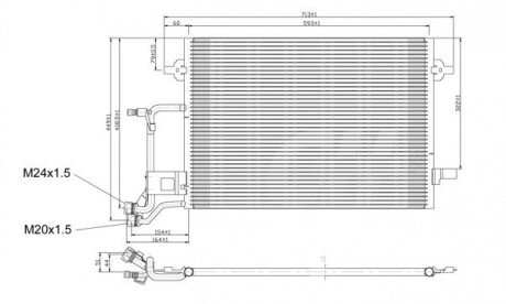 Радіатор кондиціонера Audi A6 C5 (97-05) Hart 603 524