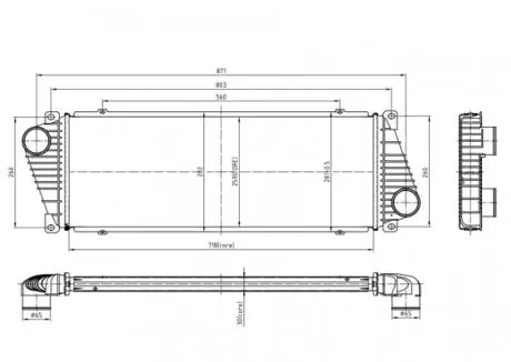 Радіатор інтеркулера MB Sprinter CDI (96-06) Hart 605 572