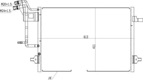 Радіатор кондиціонера VW Passat B5, Audi A4 B5 <-00 Hart 605 747