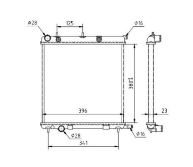 Радіатор двигуна Citroen C2, C3, Peugeot 1007, 207 1.1-1.6 03-> Hart 605 985