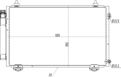 Радіатор кондиціонера Toyota Corolla 1.3-2.0 (02-07) Hart 606 201