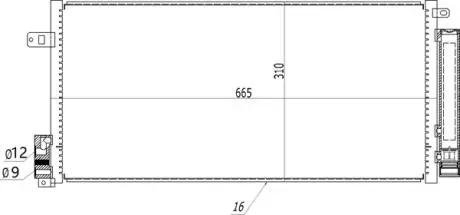 Радіатор кондиціонера Opel Corsa, Fiat Brave II, Grande Punto 1.3D-1.9D 05-> Hart 606 397