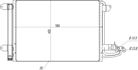 Радіатор кондиціонера VW Caddy/Golf/Jetta/Skoda Octavia 03-> Hart 606 472 (фото 1)