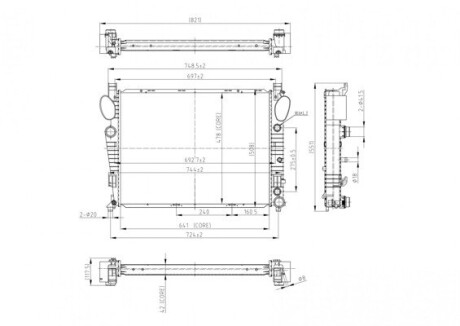 Радіатор двигуна MB S-class (W220/C215) (98-06) Hart 606 474