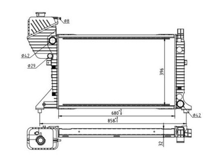 Радіатор двигуна MB Sprinter (96-06) Hart 606 527