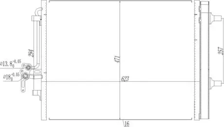Радіатор кондиціонера Ford Galaxy, Mondeo, S-Max 1.6-2.2i/D 07-> Hart 608 055