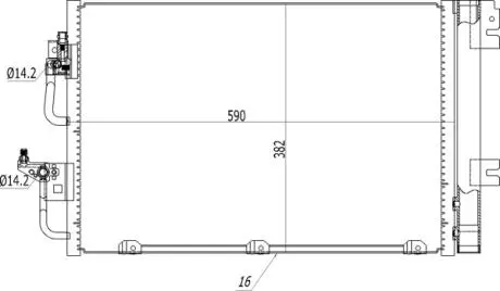 Радіатор кондиціонера Opel Astra H 1.4-1.83 (04-14) Hart 608 212