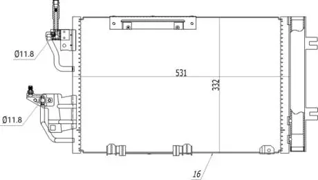 Радіатор кондиціонера Opel Astra H, Zafira 1.3-19CDTI/2.0i 04-> Hart 608 407