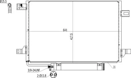 Радіатор кондиціонера MB A-class (W169), B-class (W245) 1.5-2.0LPG (04-12) Hart 611 283