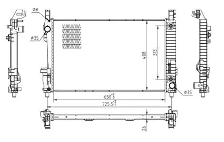 Радіатор двигуна MB A-Class (W169), B-Class (W245) 04-> Hart 611 540