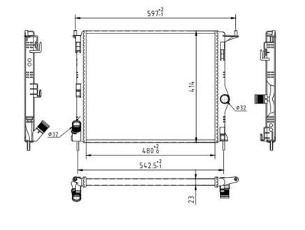 Радіатор двигуна Logan 1.2-1.6 04-> Hart 611 930