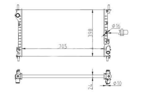 Радіатор двигуна Ford Transit Connect 1.8/1.8TDCi (02-13) (+AC) Hart 611 942 (фото 1)