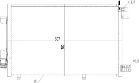Радіатор кондиціонера Ford Fiesta 1.25-1.6 08-> Hart 612 176